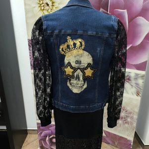 Chaqueta Vaquera con Mangas de Encaje