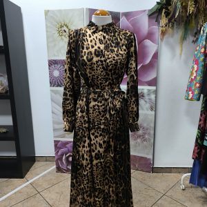 Vestido Animal Print Plisado